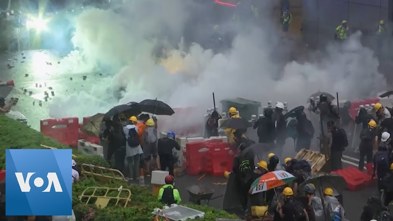 Hong Kong Police Fire Teargas at Protesters