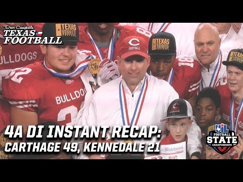 4A DI State Title Instant Recap: Carthage 49, Kennedale 21