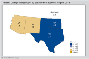 Texas Takes Eighth for GDP Growth in 2013