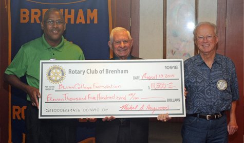 Rotary Club Gifts Additional $11,500 Toward Blinn College Scholarship