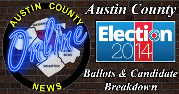 Austin County Election 2014 Ballots and Candidate Breakdown