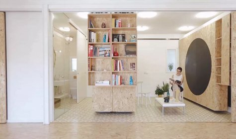 Moving Walls Transform a Tiny Apartment Into a 5-Room Home [VIDEO]