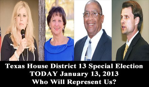 Special Election For Texas House 13 TODAY!  Who Will Represent Texas House District 13?