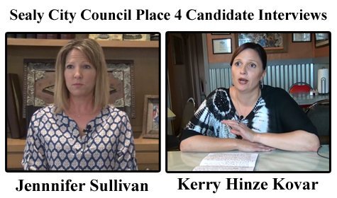 Sealy City Council Place 4 Candidate Interviews:  Jennifer Sullivan and Kerry Hinze Kovar [VIDEO]