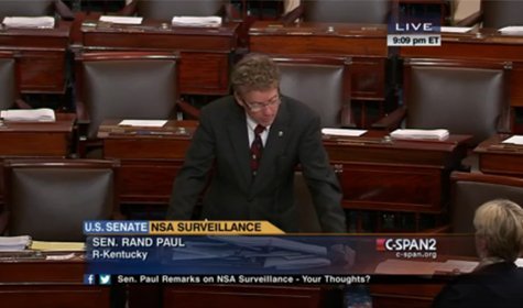 Rand Paul Currently Filibustering In Senate To Call Attention To Patriot Act Re-Approval