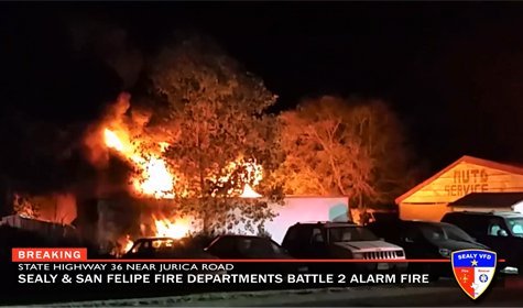 Sealy and San Felipe Fire Departments Battle Blaze [VIDEO]