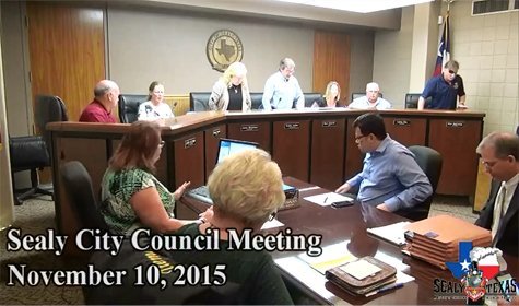 Sealy City Council – November 10, 2015 [VIDEO]