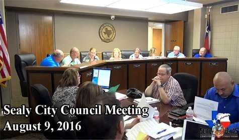 Sealy City Council – August 9, 2016