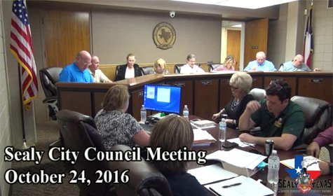 Sealy City Council – October 24, 2016