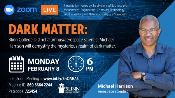 Blinn Alumnus, aerospace scientist Michael Harrison to Speak on Dark Matter