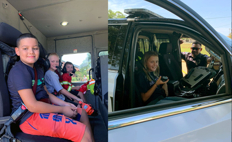 Sealy Library Reading Challenge Winners Collect Prize; Police or Fire